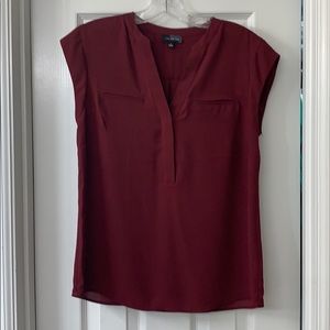 The limited short sleeved maroon blouse